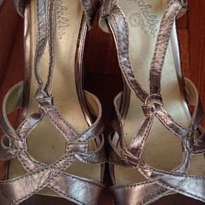 Seychelles silver heels - size 7